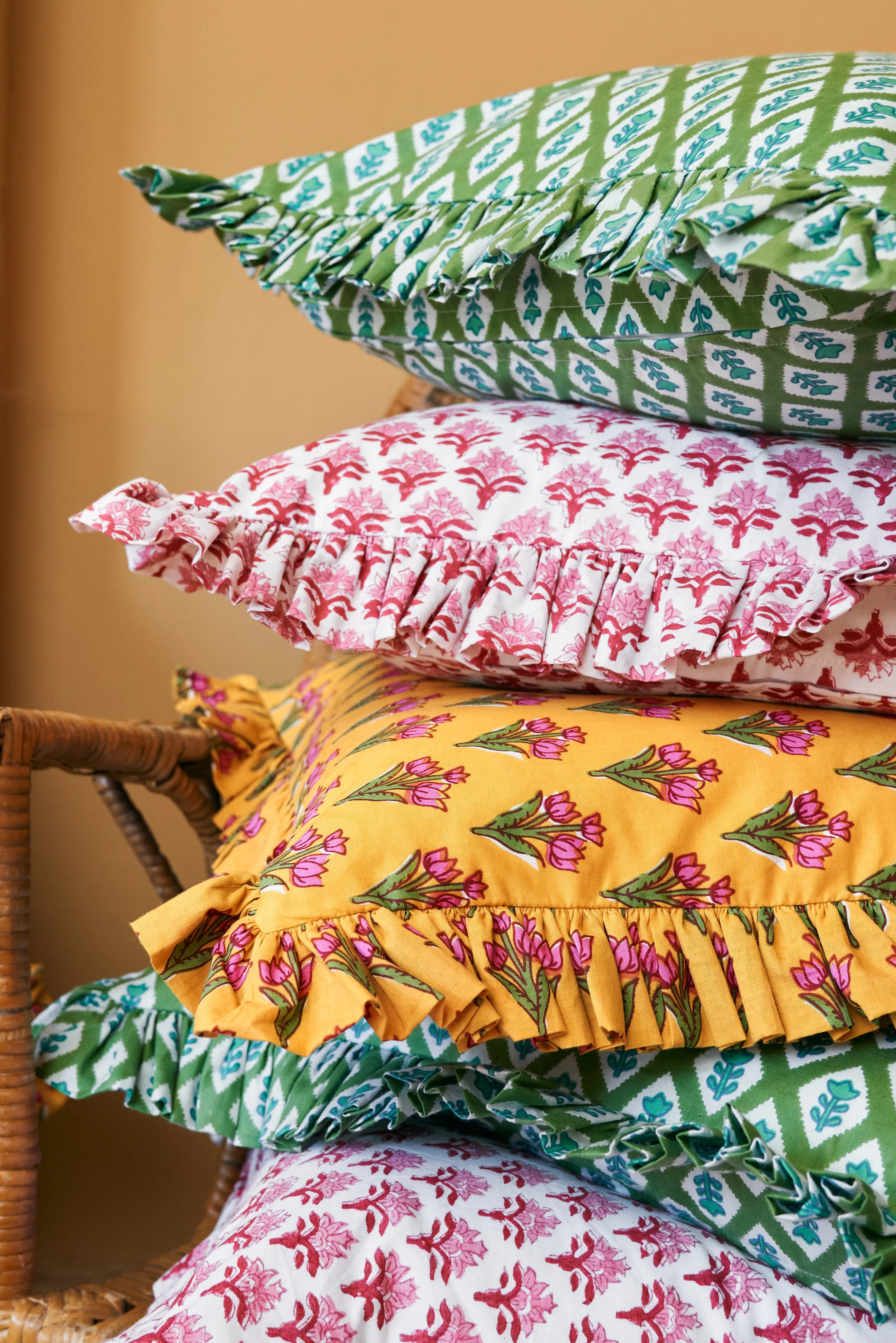 Garden Trellis Ruffled Pillow