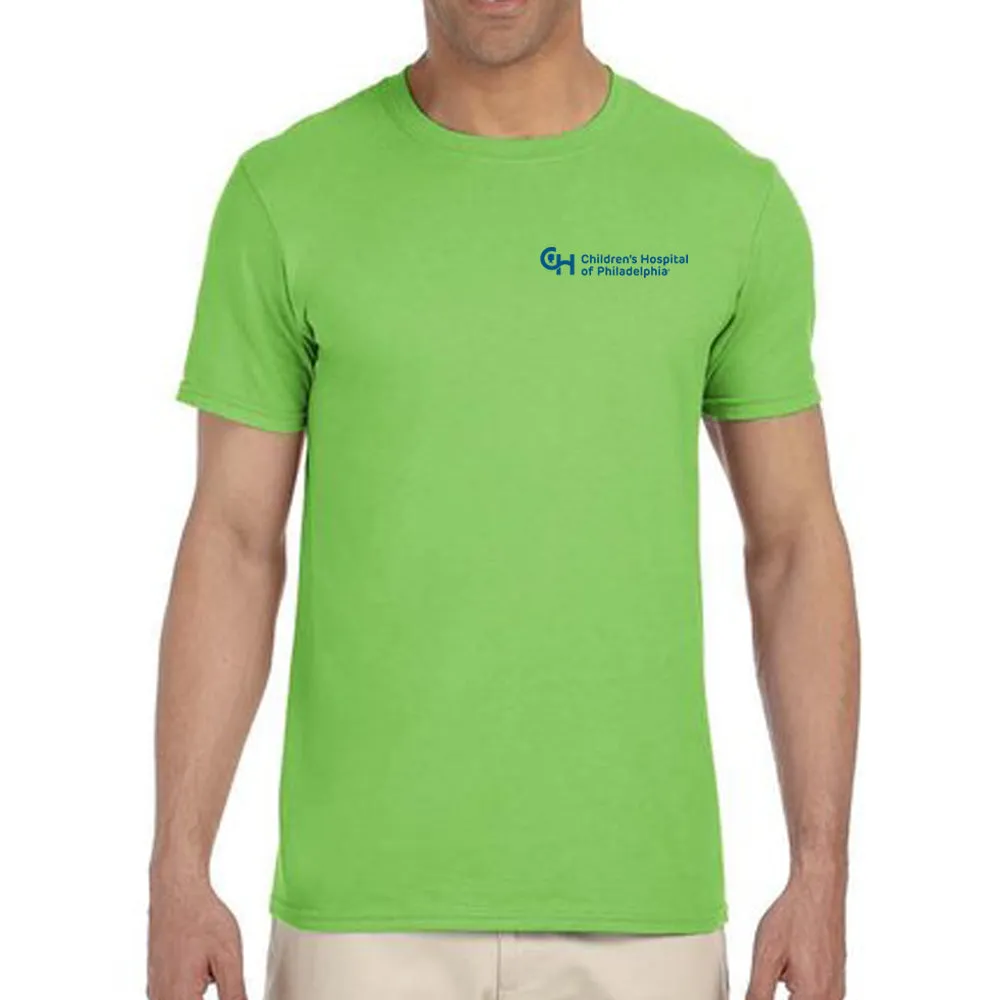 Gildan Adult Softstyle CHOP Bright Color T-Shirt with Blue Logo