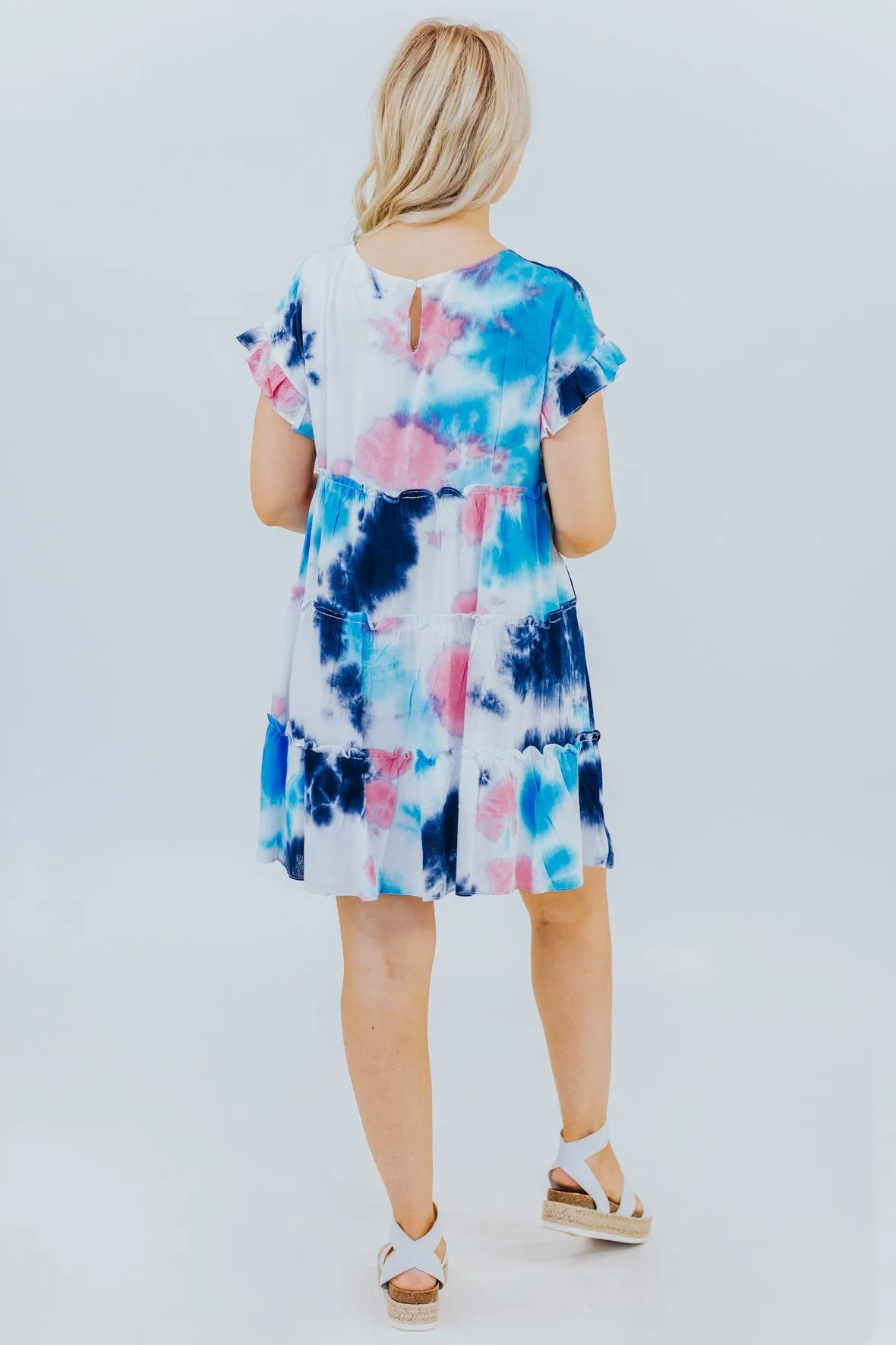 Give Me Love Tie Dye Dress in Pink and Blue