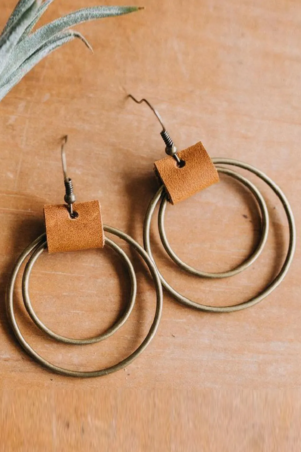 Gold Boho Vintage Hoop Hook Earrings