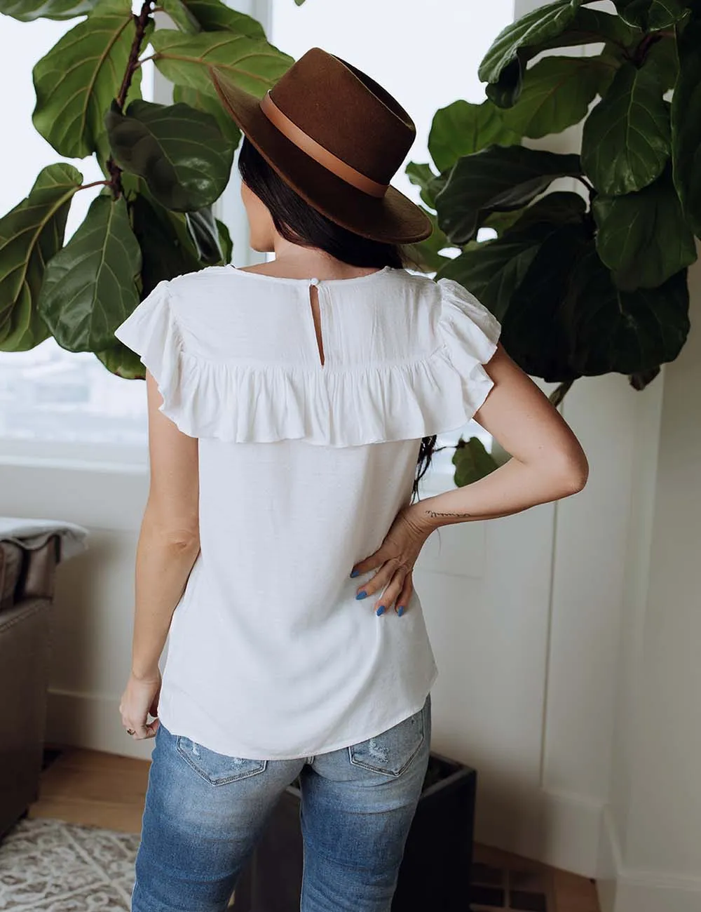 Graced With Lace and Ruffle Top