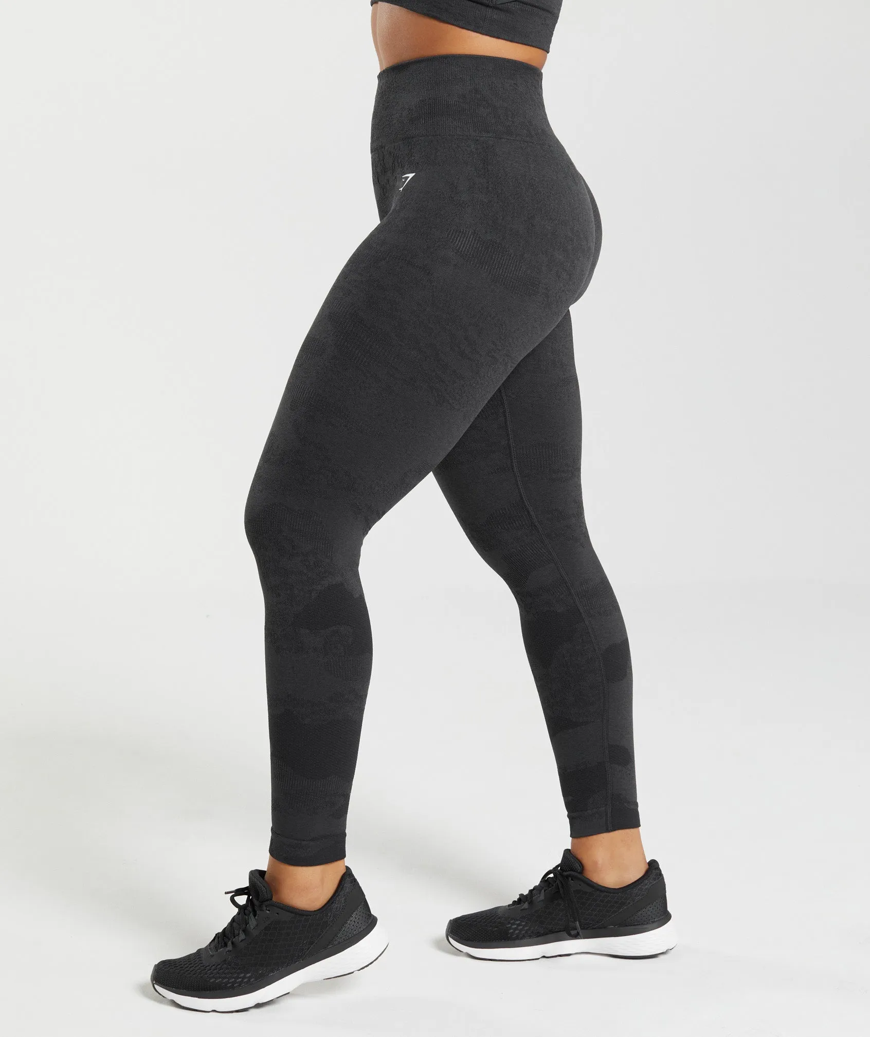 Gymshark Adapt Camo Seamless Leggings - Black/Onyx Grey