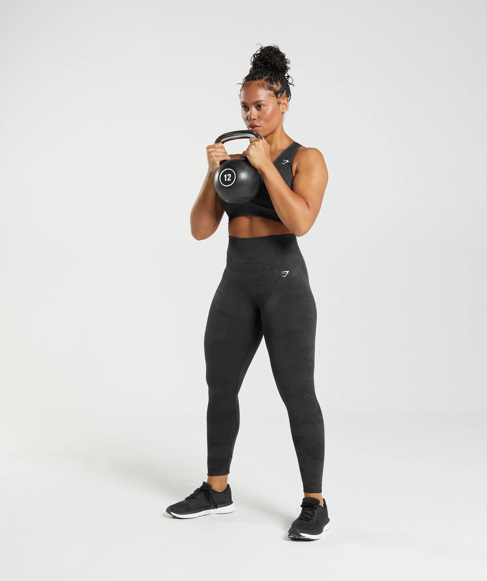 Gymshark Adapt Camo Seamless Leggings - Black/Onyx Grey