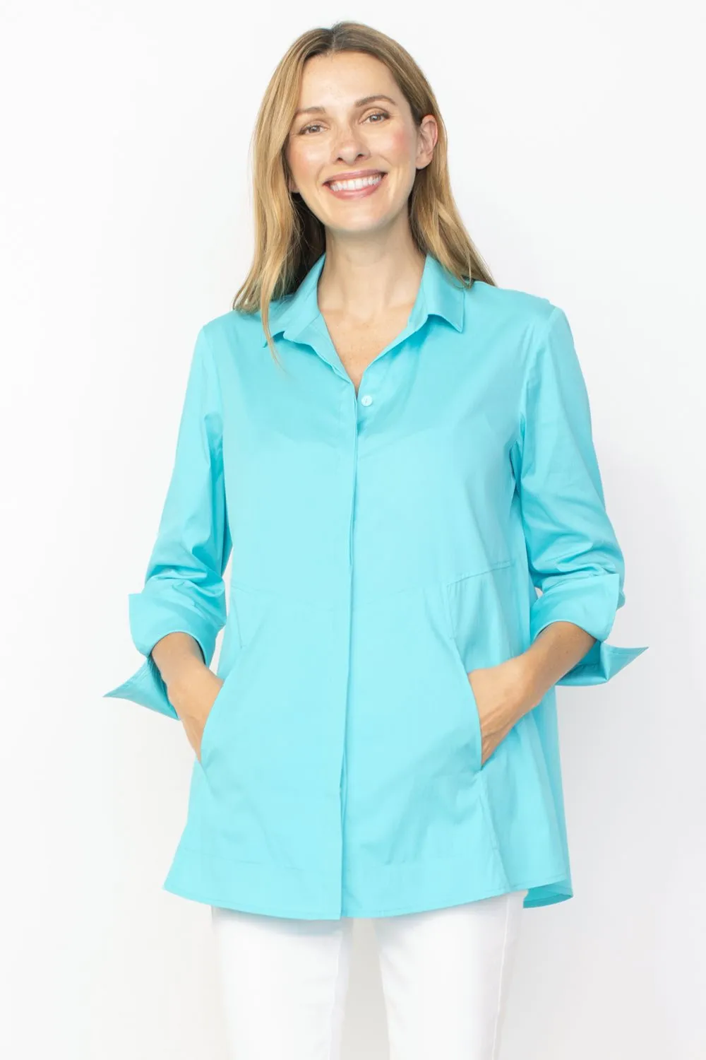 Habitat, 15019 Hidden Placket Shirt, Seaglass