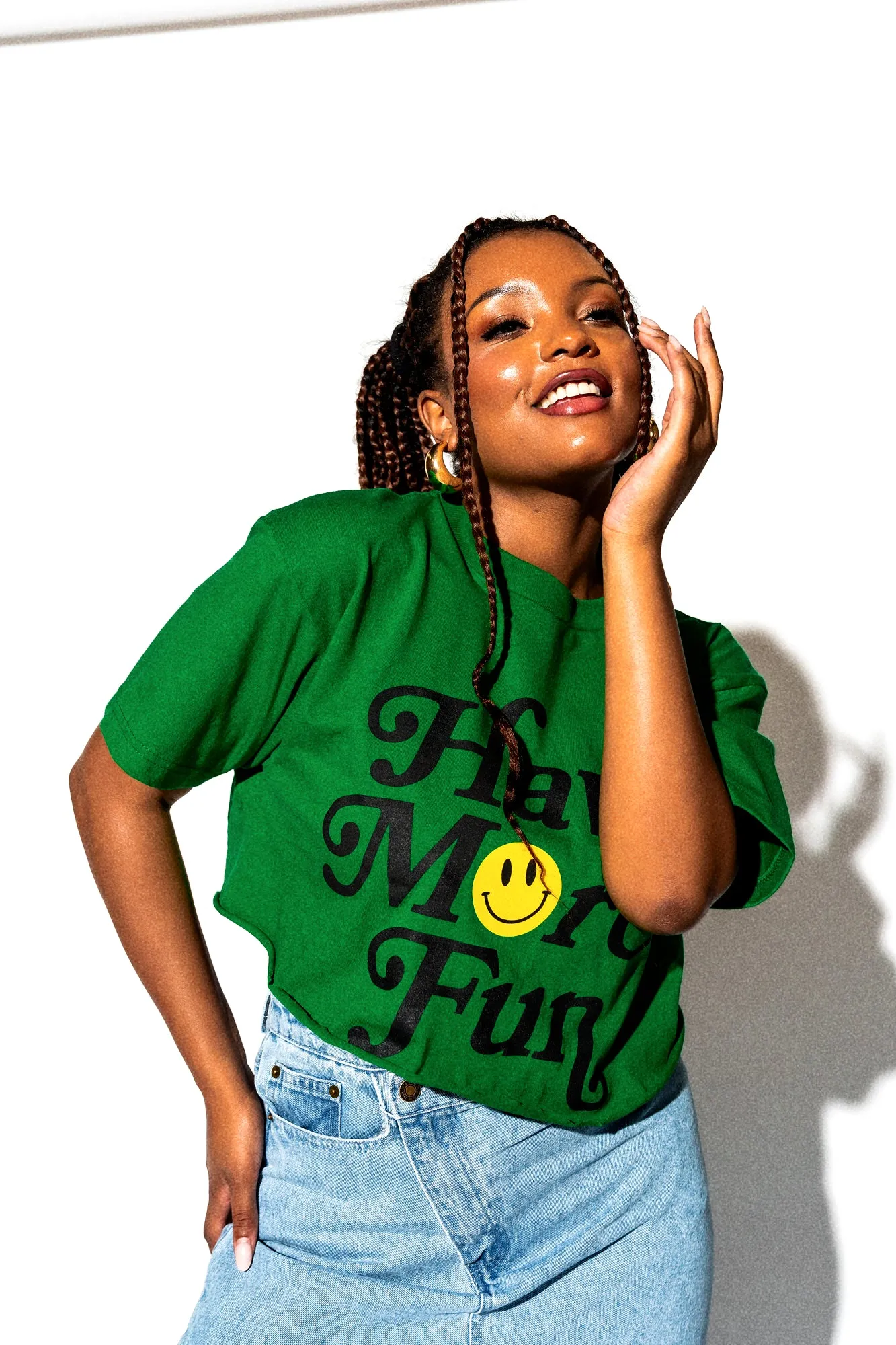 Have More Fun Oversized Tee in Green