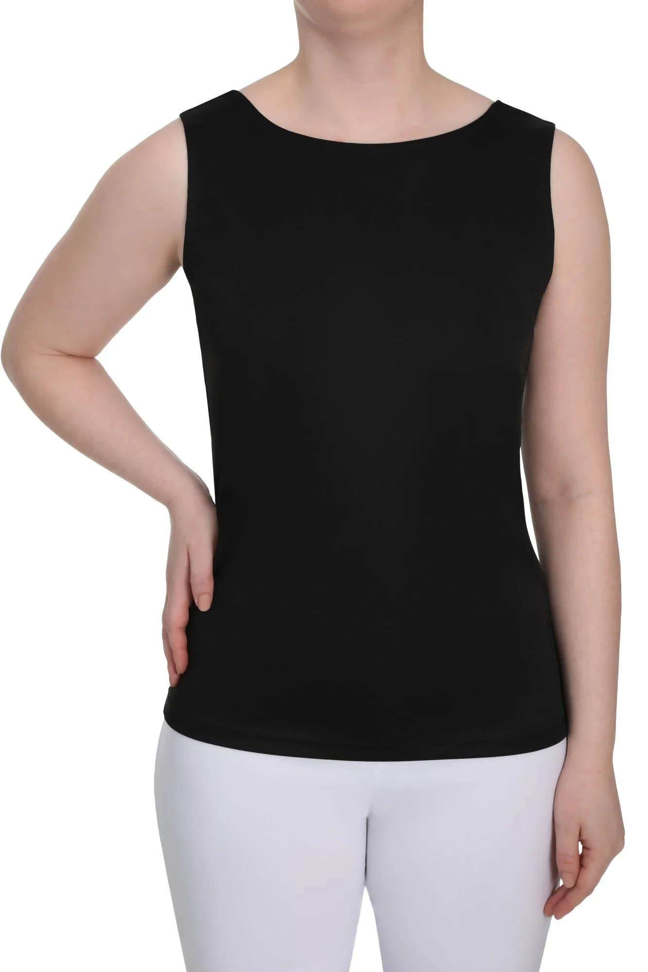 Hi & low neck option Tank | Black | 7639TT