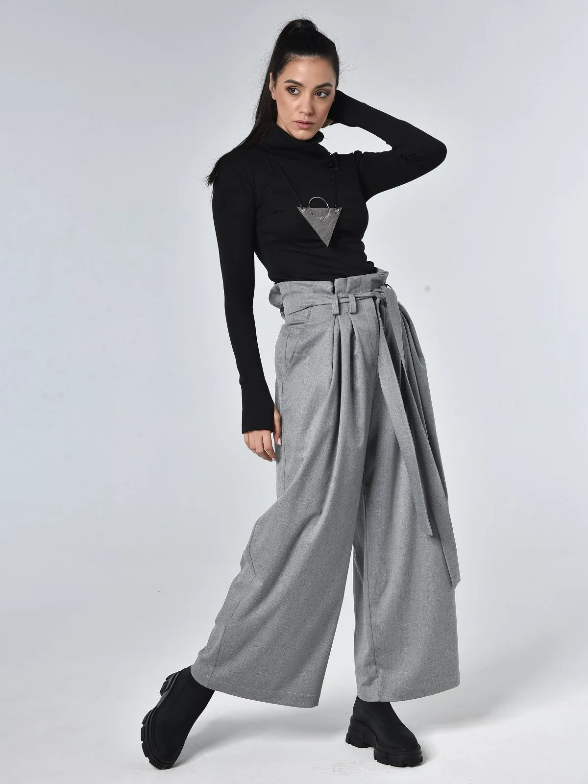 High Waisted Belted Pants