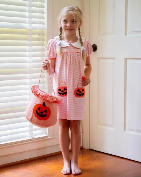 Jackolantern Pockets Striped Knit Dress