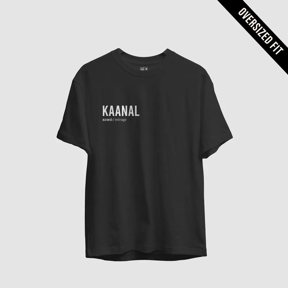 Kaanal | Tamil Oversized T-Shirt (Black) (Right Pocket)