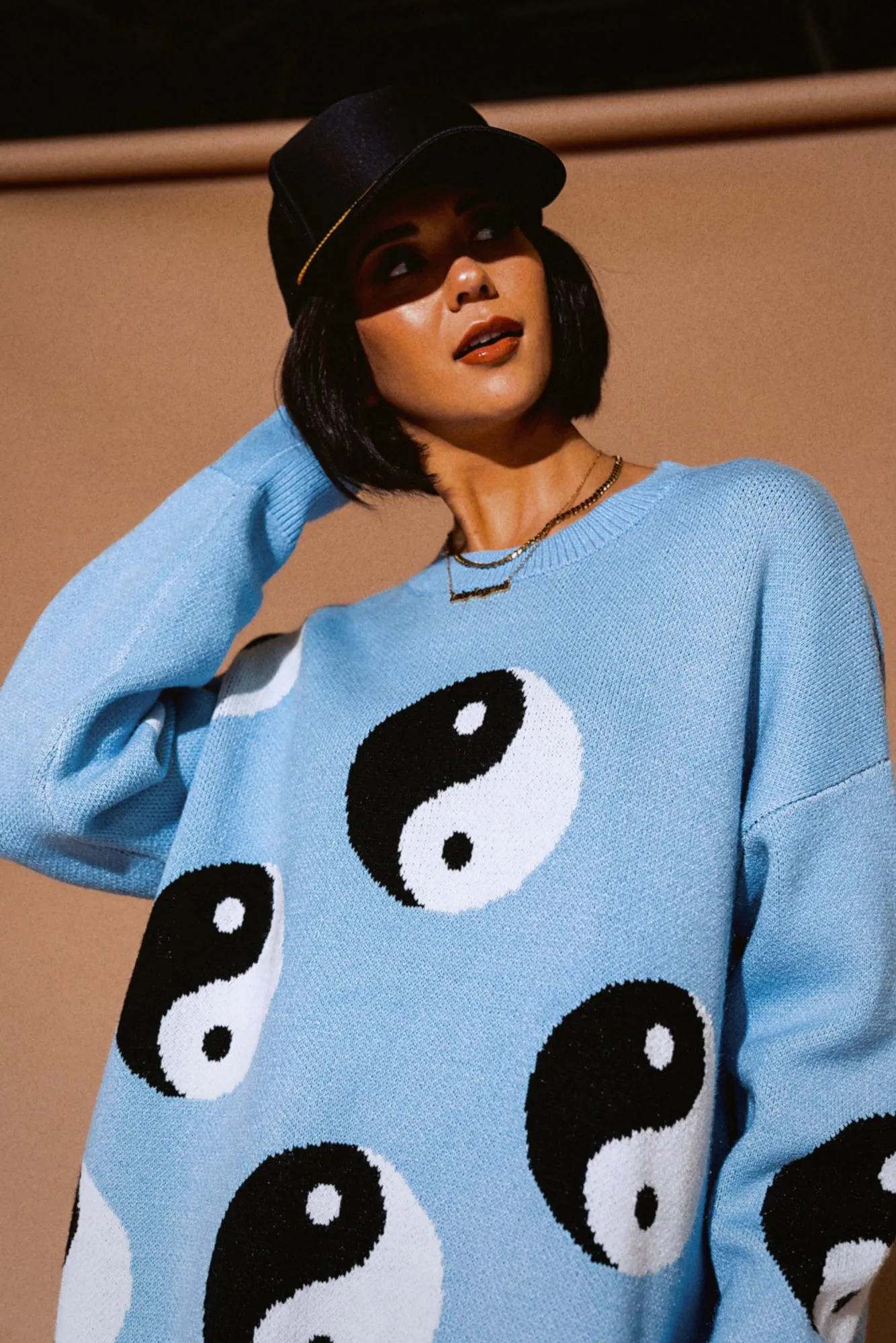 Karma Queen Oversized Knit in Sky Blue