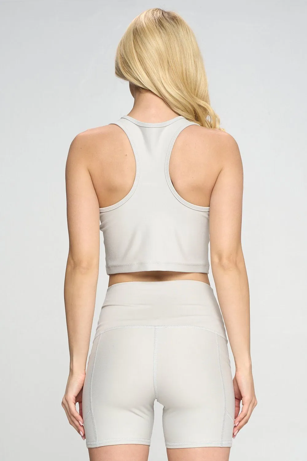 Kendall -  Glacier Grey Compression Crop Tank - LIMITED EDITION