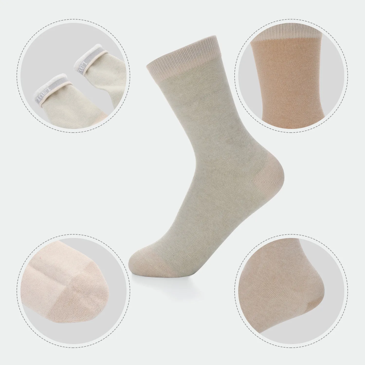 Laulax Ladies 3 Pairs Naturally Coloured Organic Cotton Socks, Gift Set, Size UK 3 - 7 / Europe 36 - 40, Beige, Light Brown, Cream