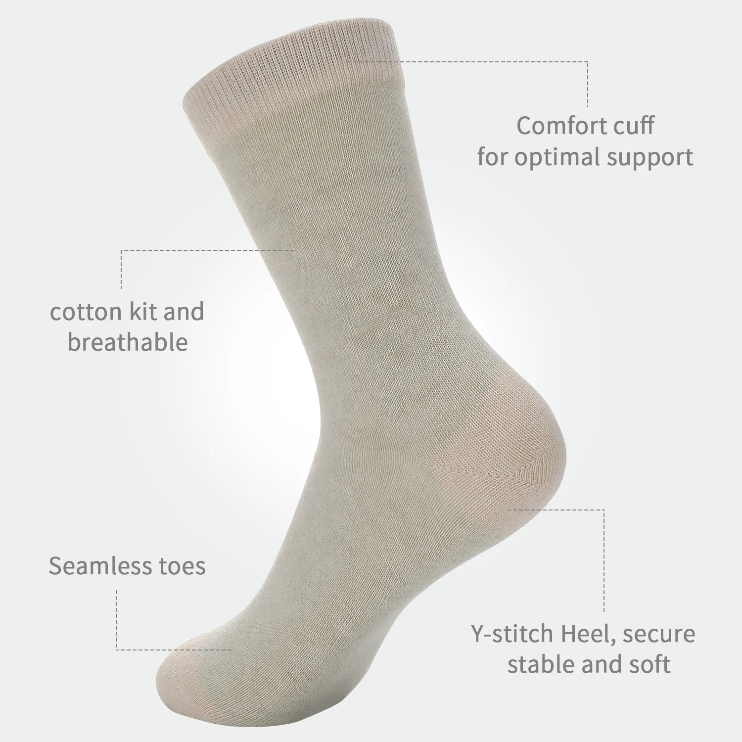 Laulax Ladies 3 Pairs Naturally Coloured Organic Cotton Socks, Gift Set, Size UK 3 - 7 / Europe 36 - 40, Beige, Light Brown, Cream