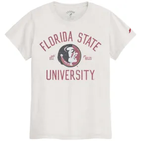 League Women's Vault Florida State University/Seminole Logo Design Tri-blend Short Sleeve T-shirt - Canvas