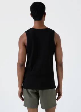 Linear Mesh Tank Top Black