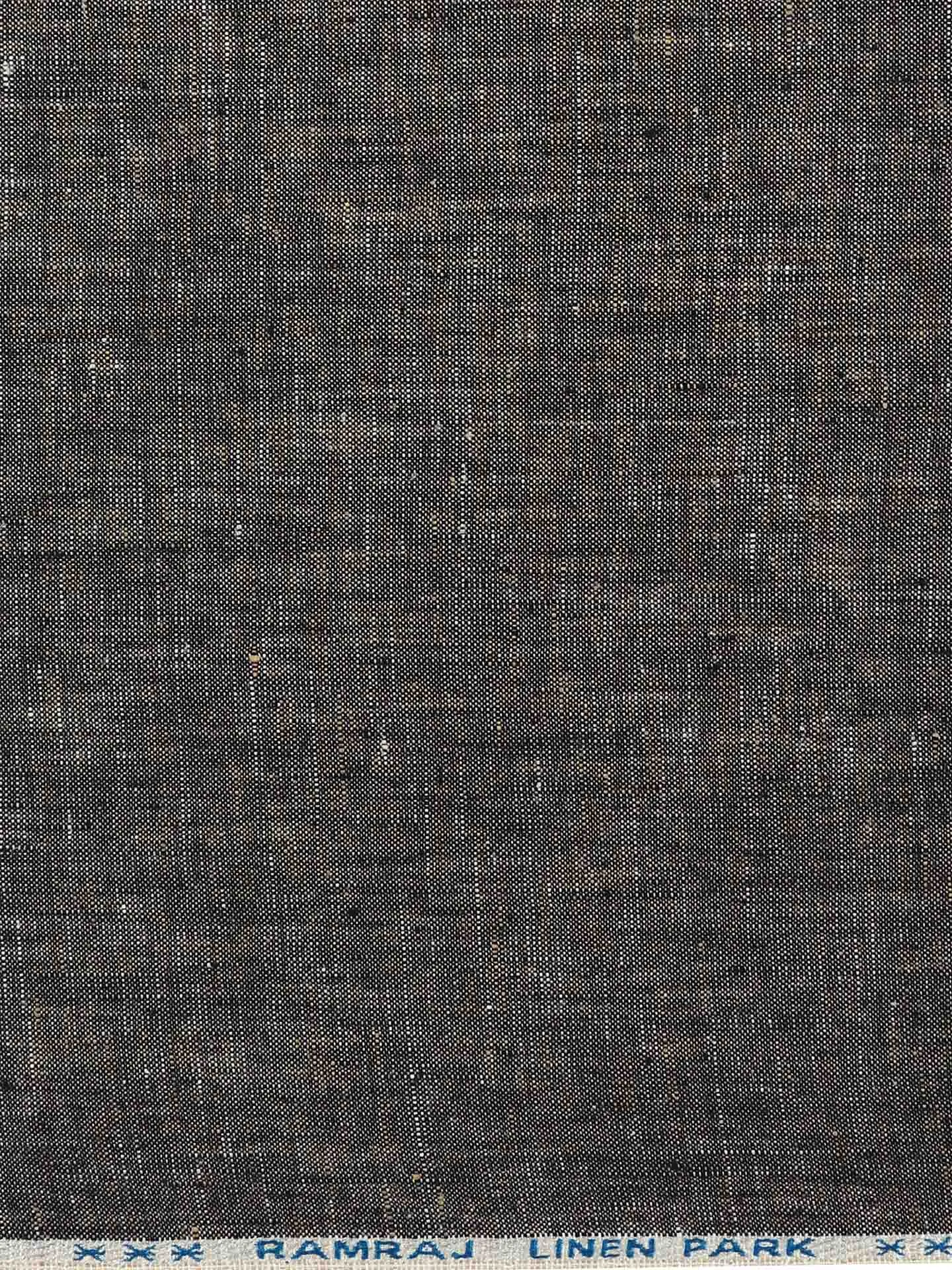 Linen Brooks Black Suiting Self Design Fabric