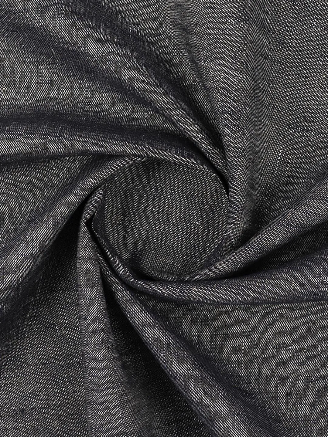 Linen Brooks Black Suiting Self Design Fabric