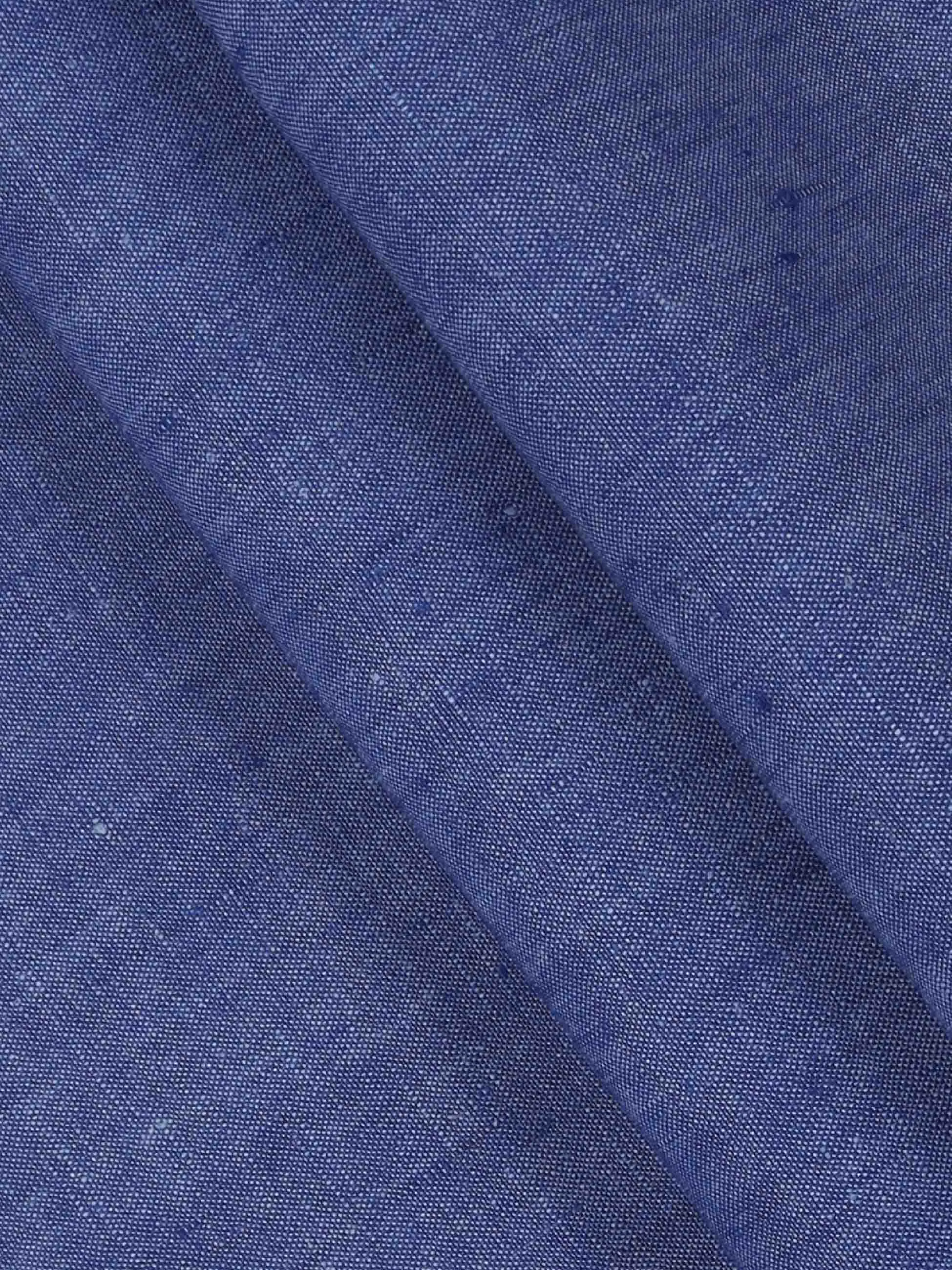 Linen Brooks Blue colour Suiting Fabric