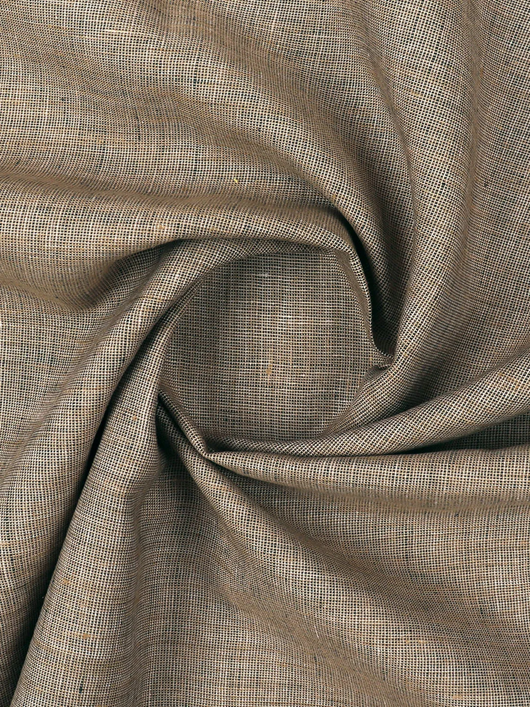 Linen Brooks Plain Suiting Fabric Brown