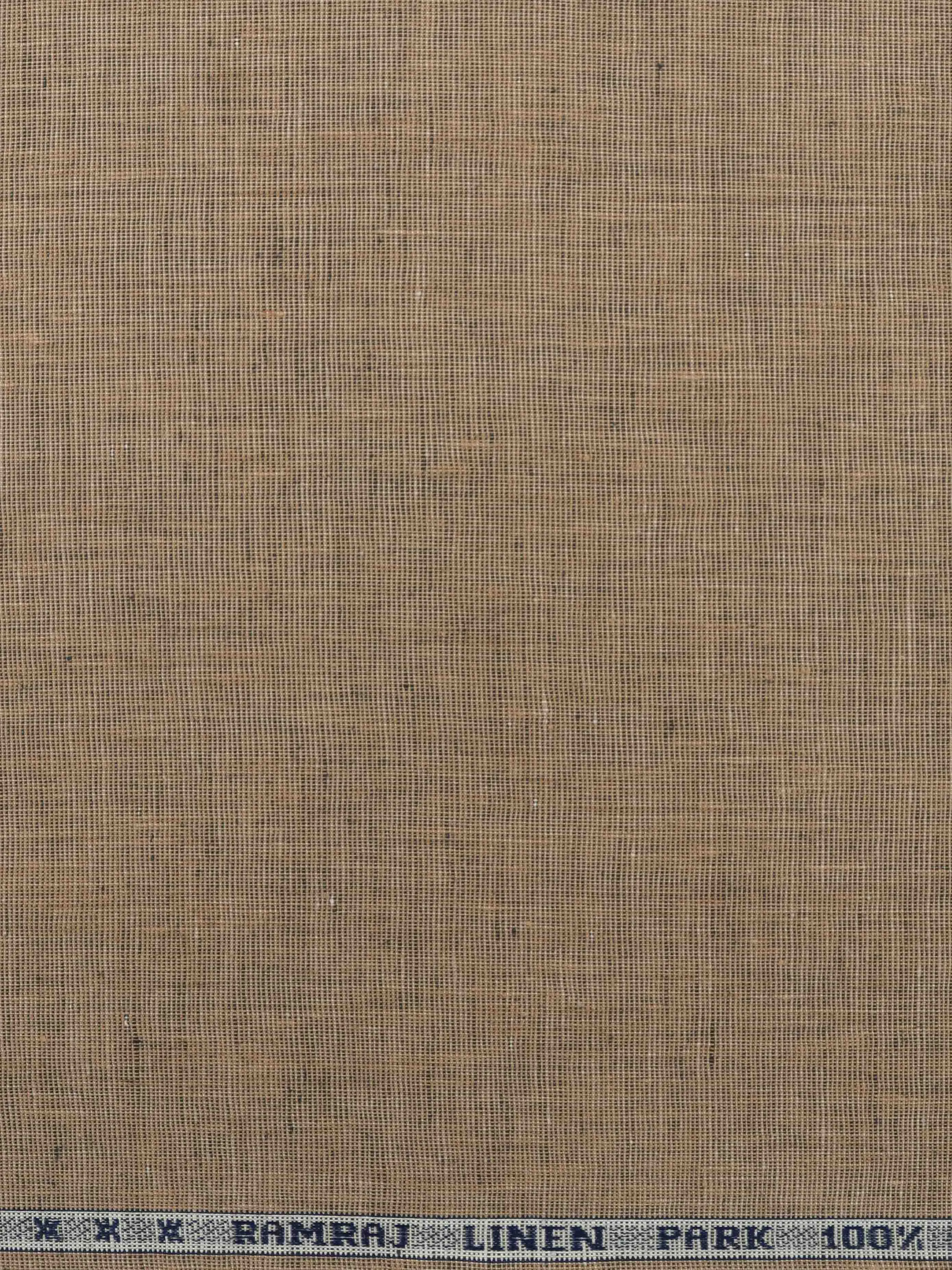 Linen Brooks Plain Suiting Fabric Brown