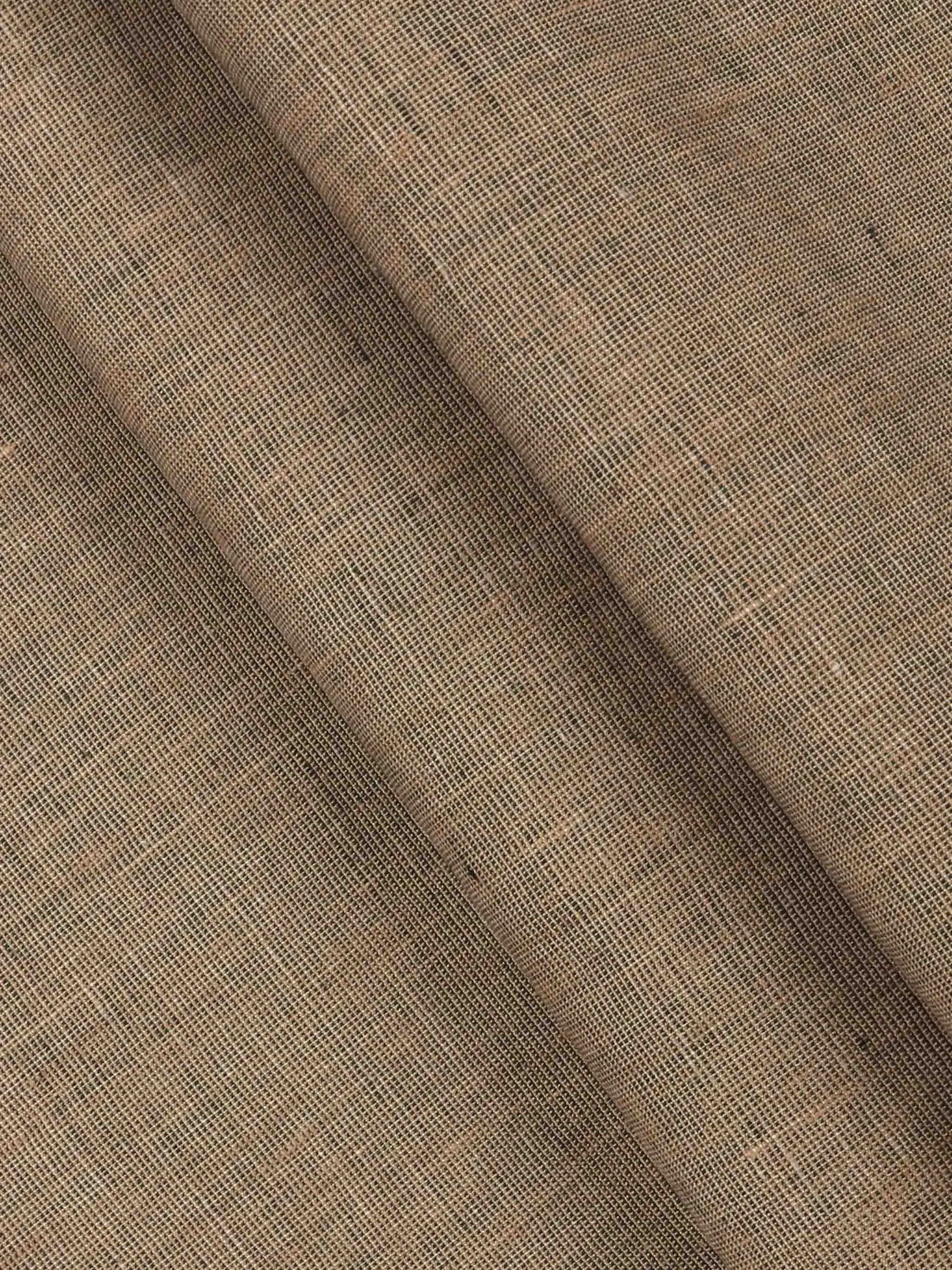 Linen Brooks Plain Suiting Fabric Brown