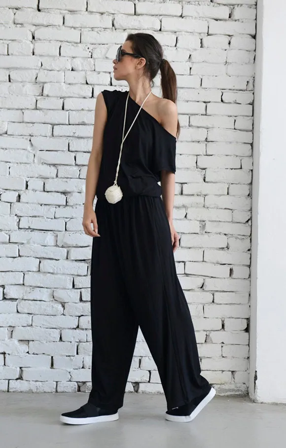 Loose Black Jumpsuit