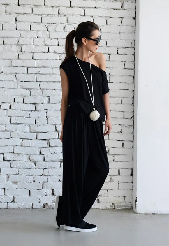 Loose Black Jumpsuit