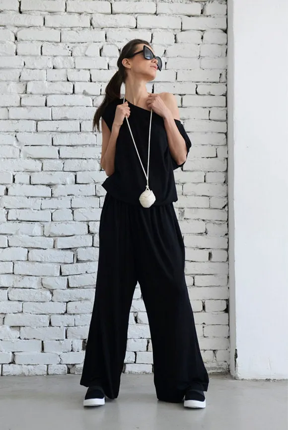 Loose Black Jumpsuit