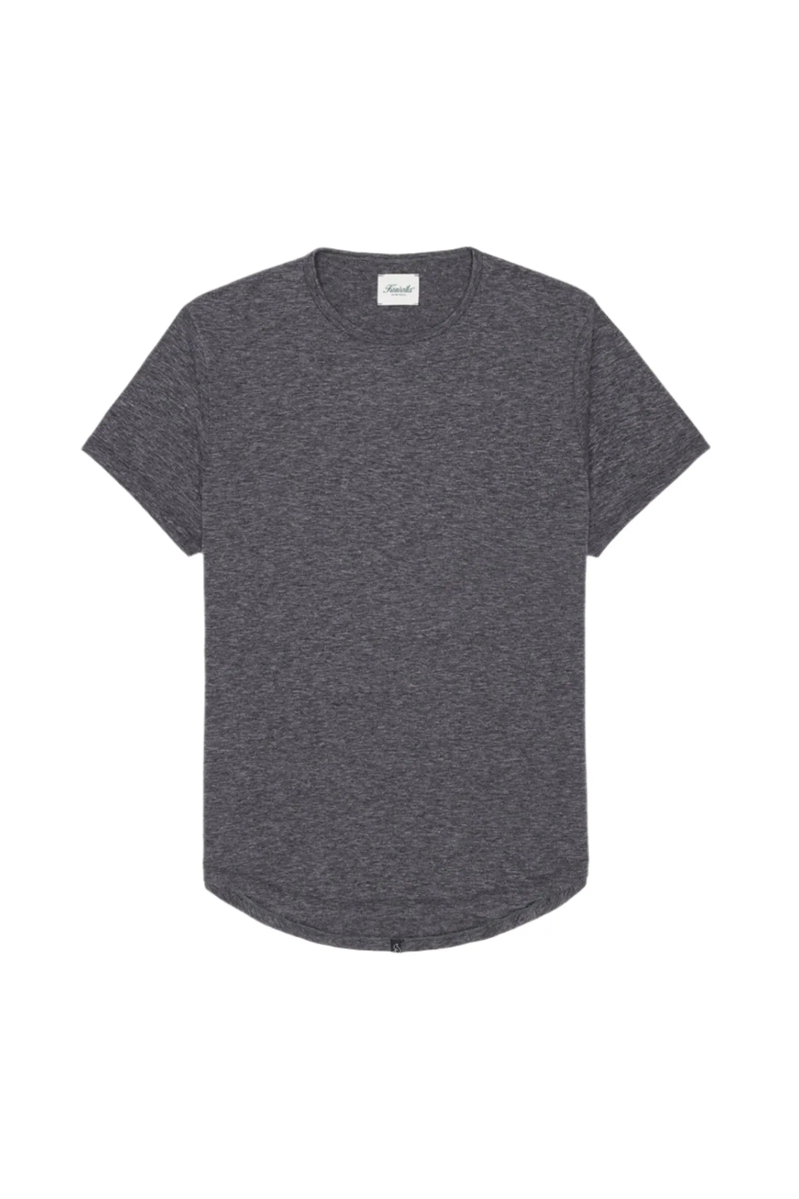 Marled Black Slub Hi-Lo T-Shirt