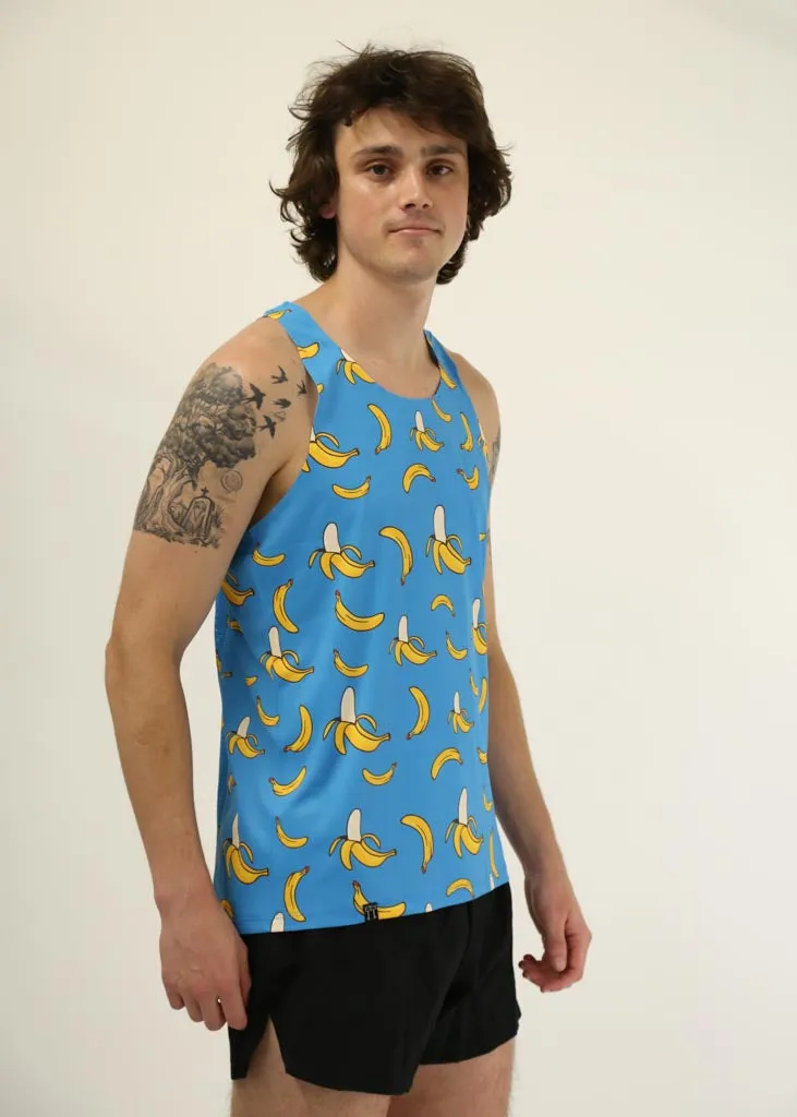 Men's Blue Bananas Performance Singlet