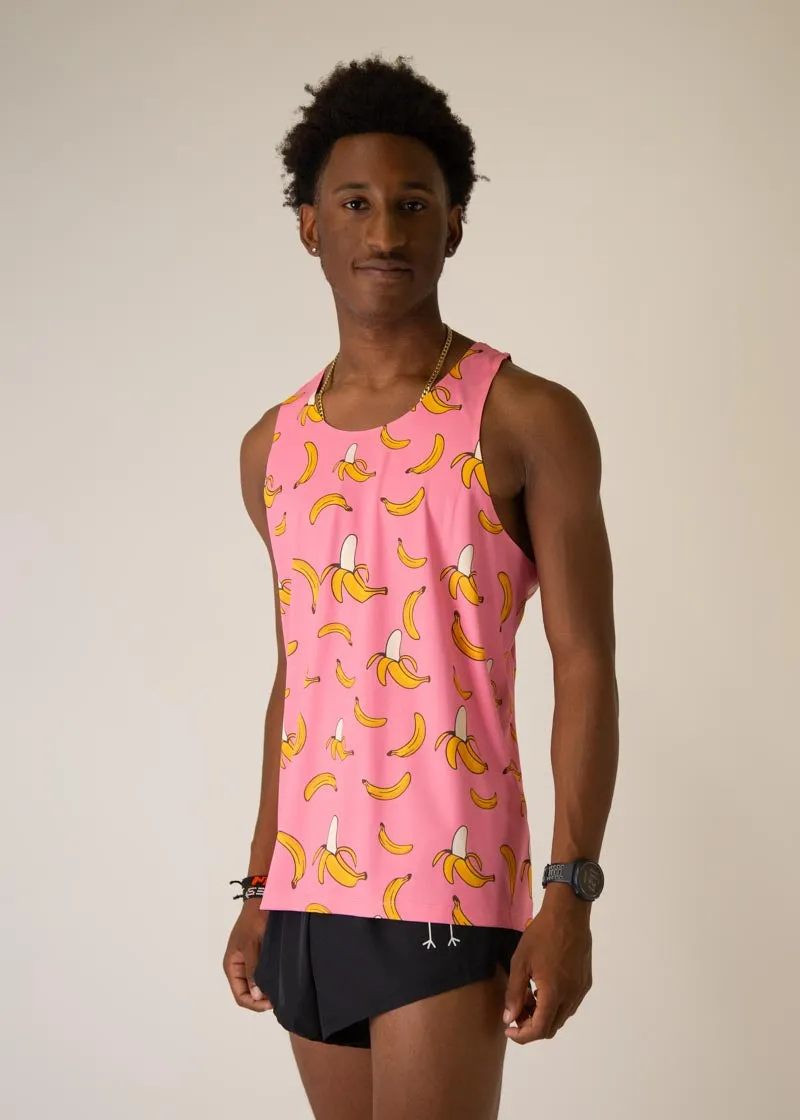 Men's Pink Bananas Performance Singlet