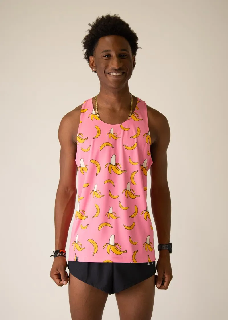 Men's Pink Bananas Performance Singlet