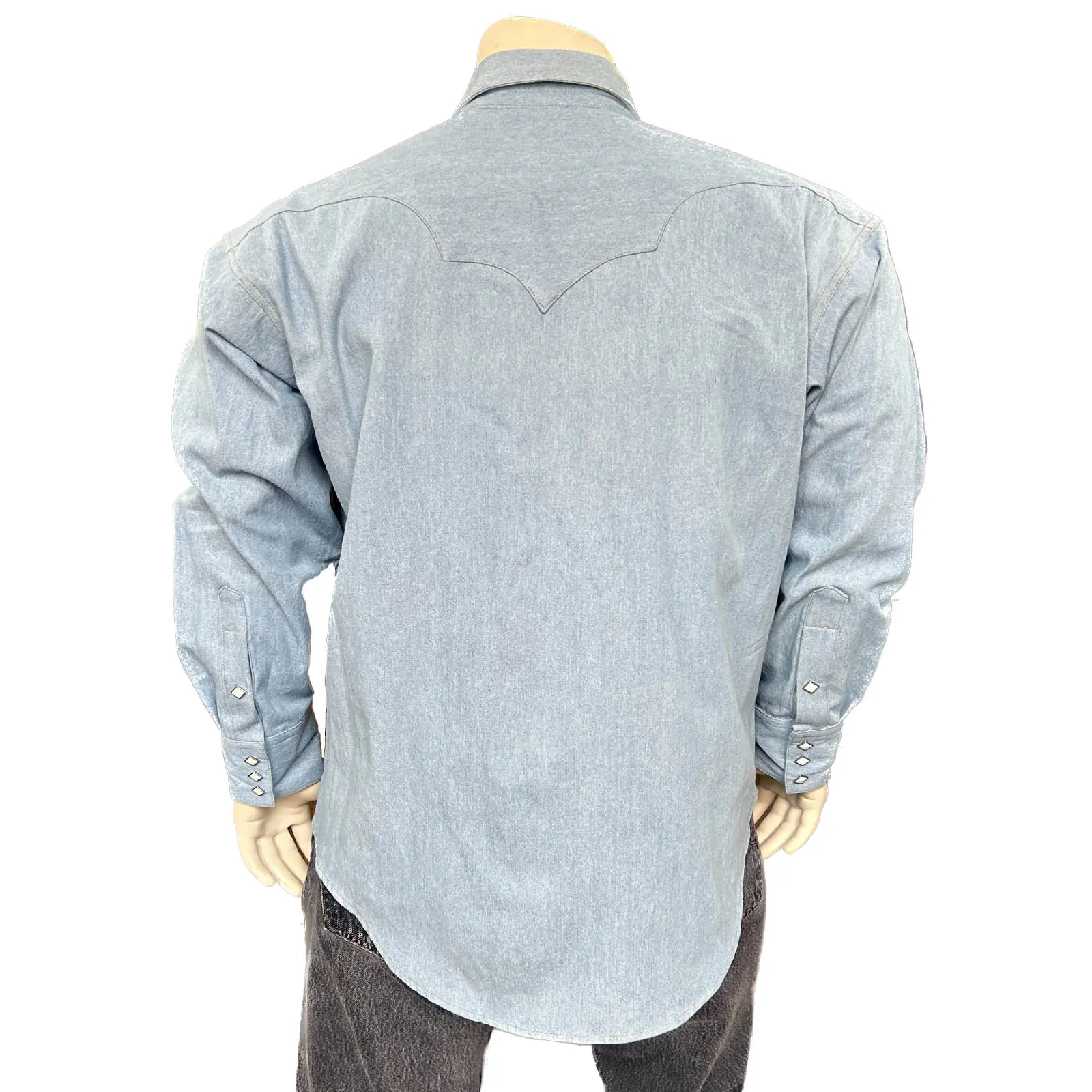 Men's Stonewashed Denim Sawtooth Western Shirt