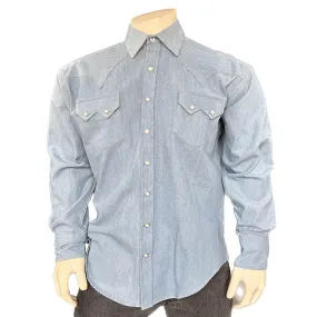 Men's Stonewashed Denim Sawtooth Western Shirt