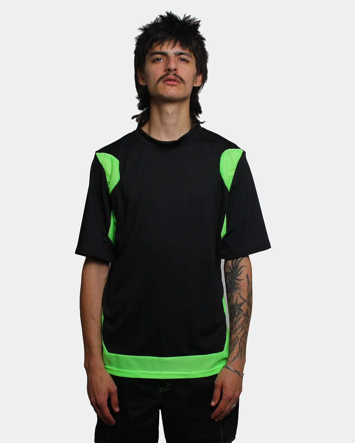 MESHED UP T-SHIRT BLACK / GREEN