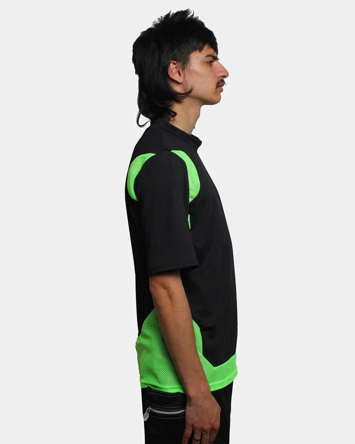 MESHED UP T-SHIRT BLACK / GREEN