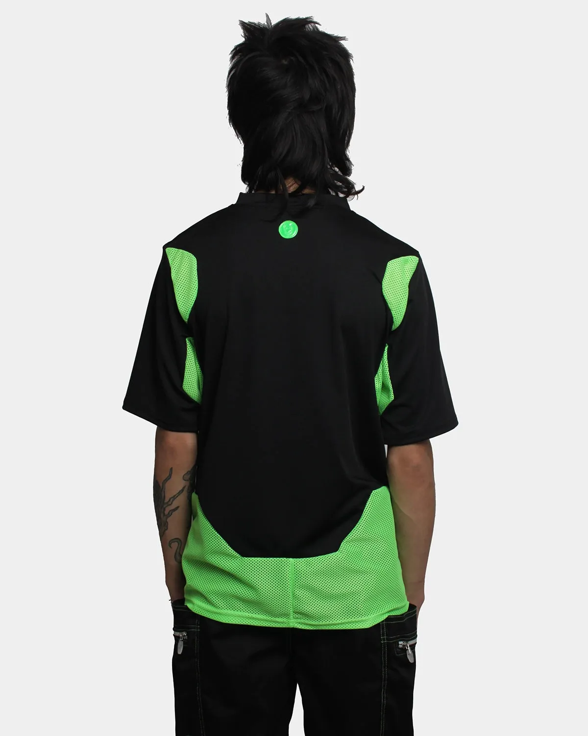 MESHED UP T-SHIRT BLACK / GREEN