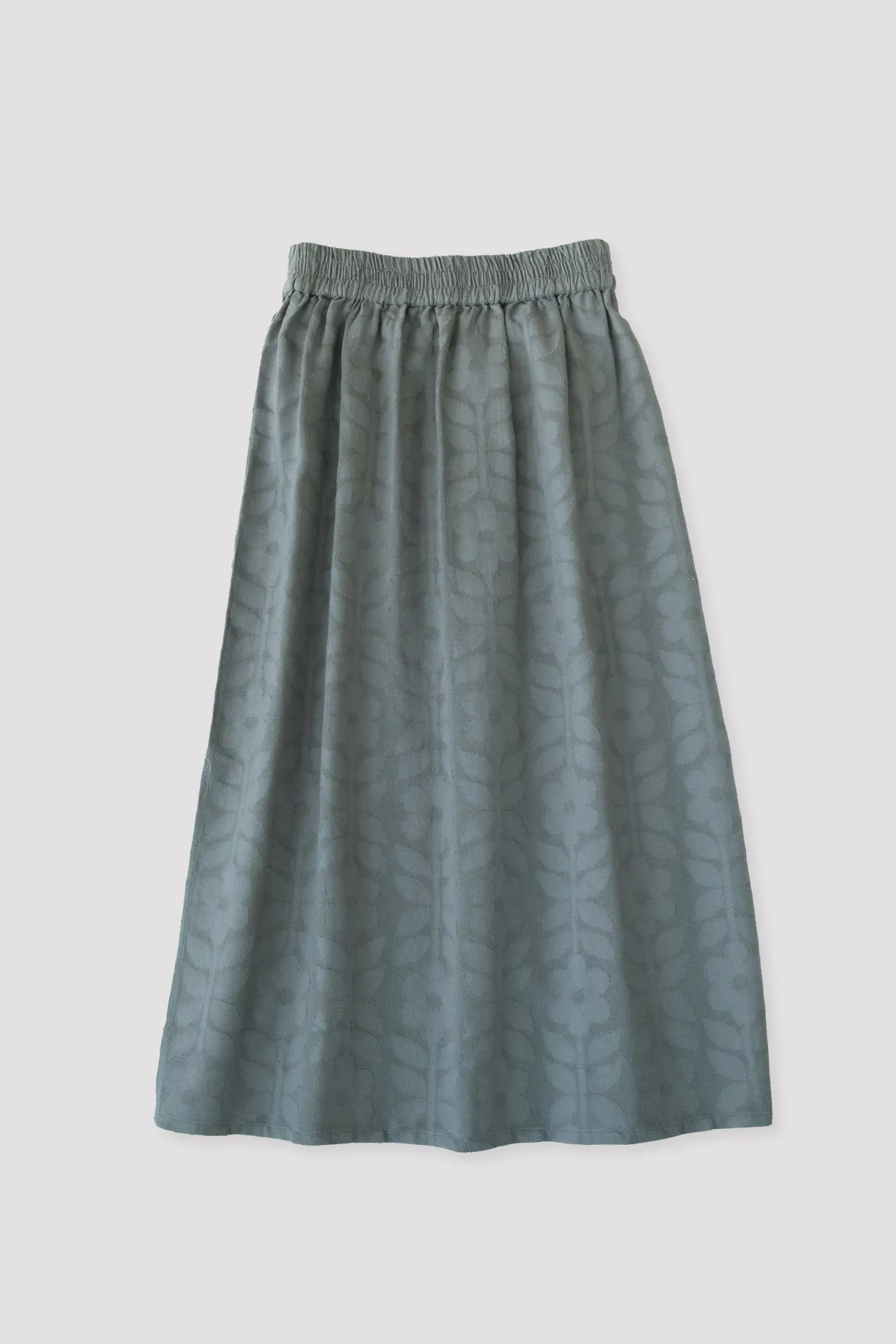 Mineral Green Floral Jacquard Skirt