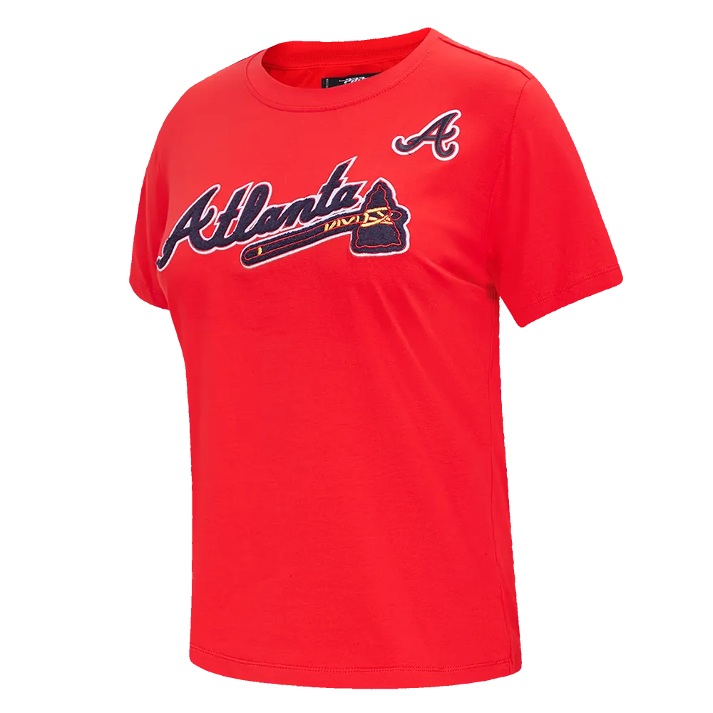 MLB ATLANTA BRAVES CLASSIC WOMEN'S SJ SLIM FIT TEE (RED)