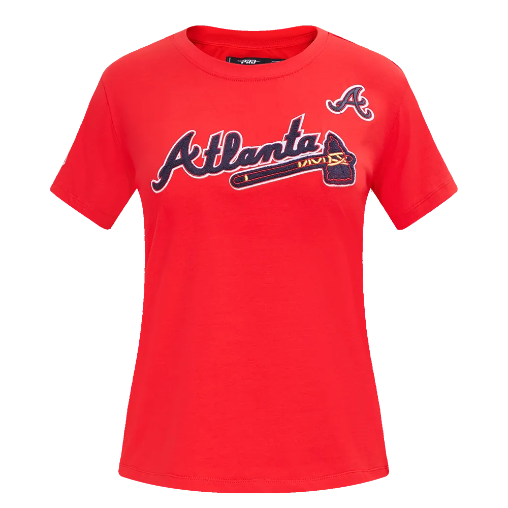 MLB ATLANTA BRAVES CLASSIC WOMEN'S SJ SLIM FIT TEE (RED)