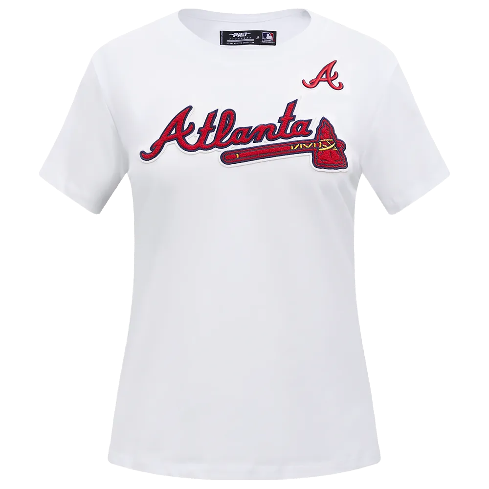 MLB ATLANTA BRAVES CLASSIC WOMEN'S SJ SLIM FIT TEE (WHITE)