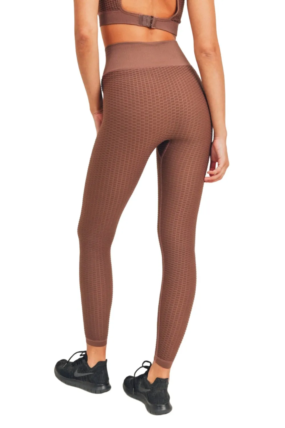 Mono B Jacquard & Ribbed Seamless High-Waisted Leggings APH-A7116