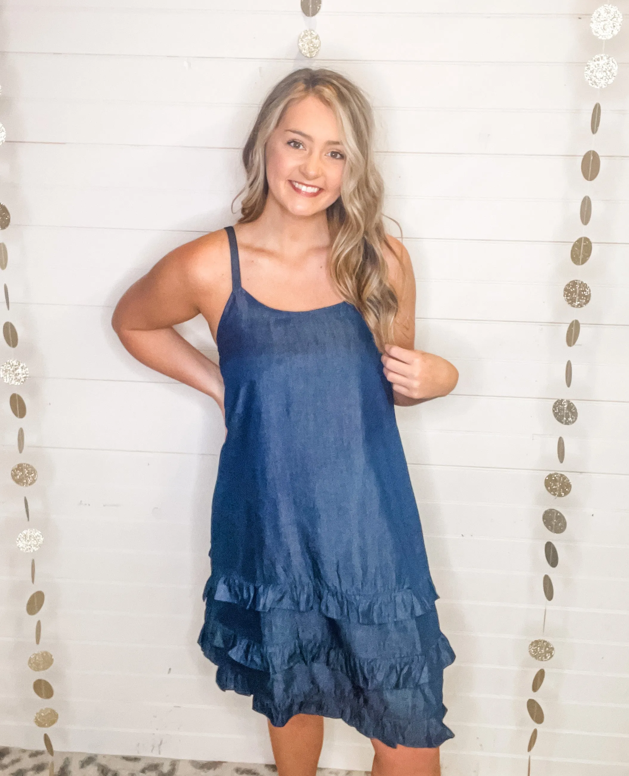 On Summer Time Denim Dress