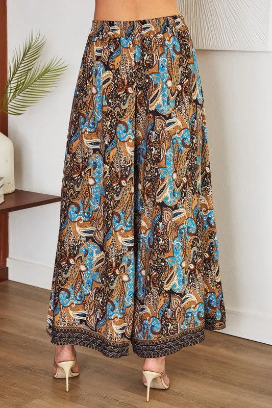 Paisley Print Palazzo Pant