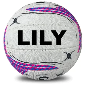 Personalised Gilbert White Spectra Netball (SIZE 4, 5)