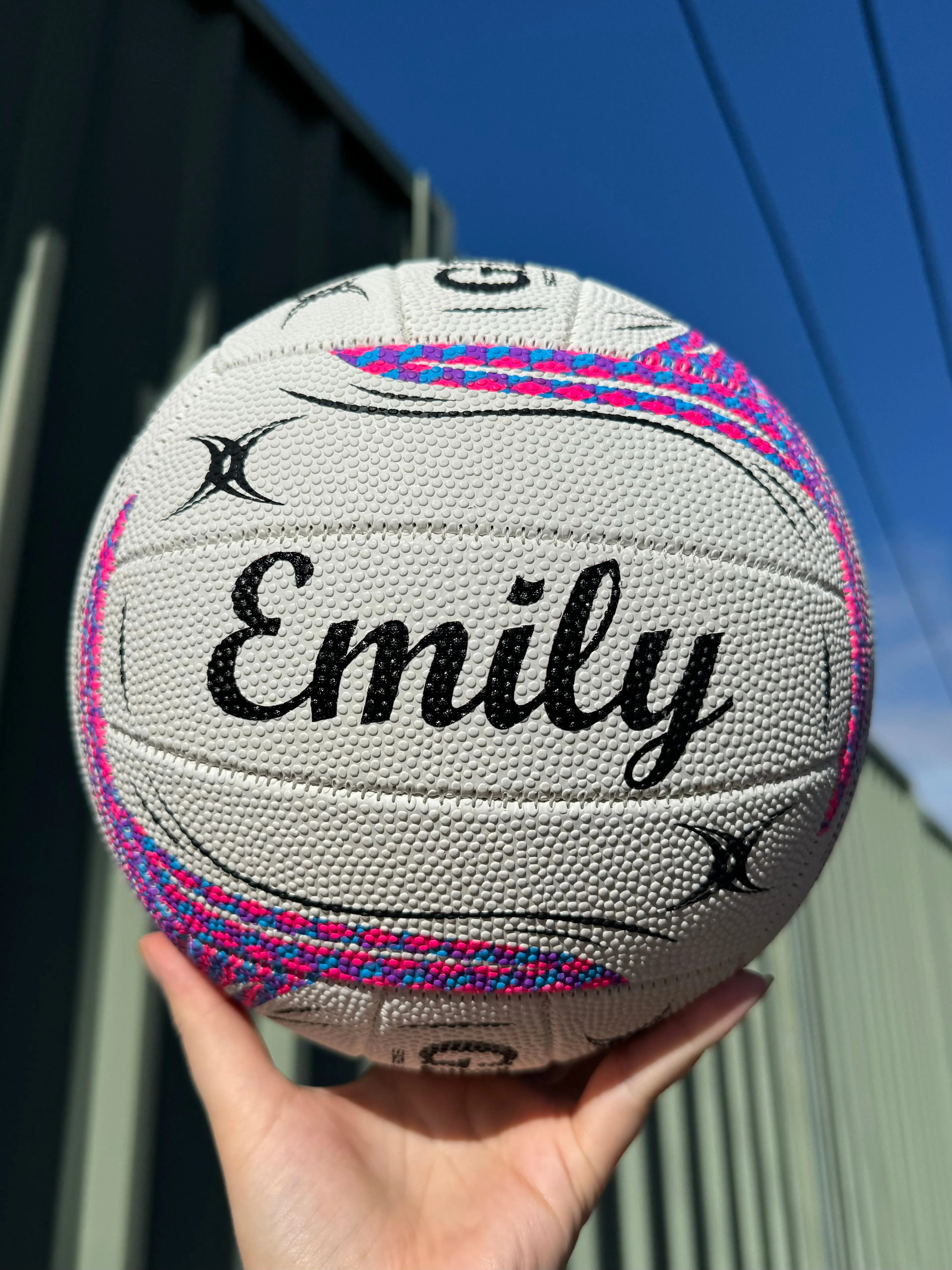 Personalised Gilbert White Spectra Netball (SIZE 4, 5)