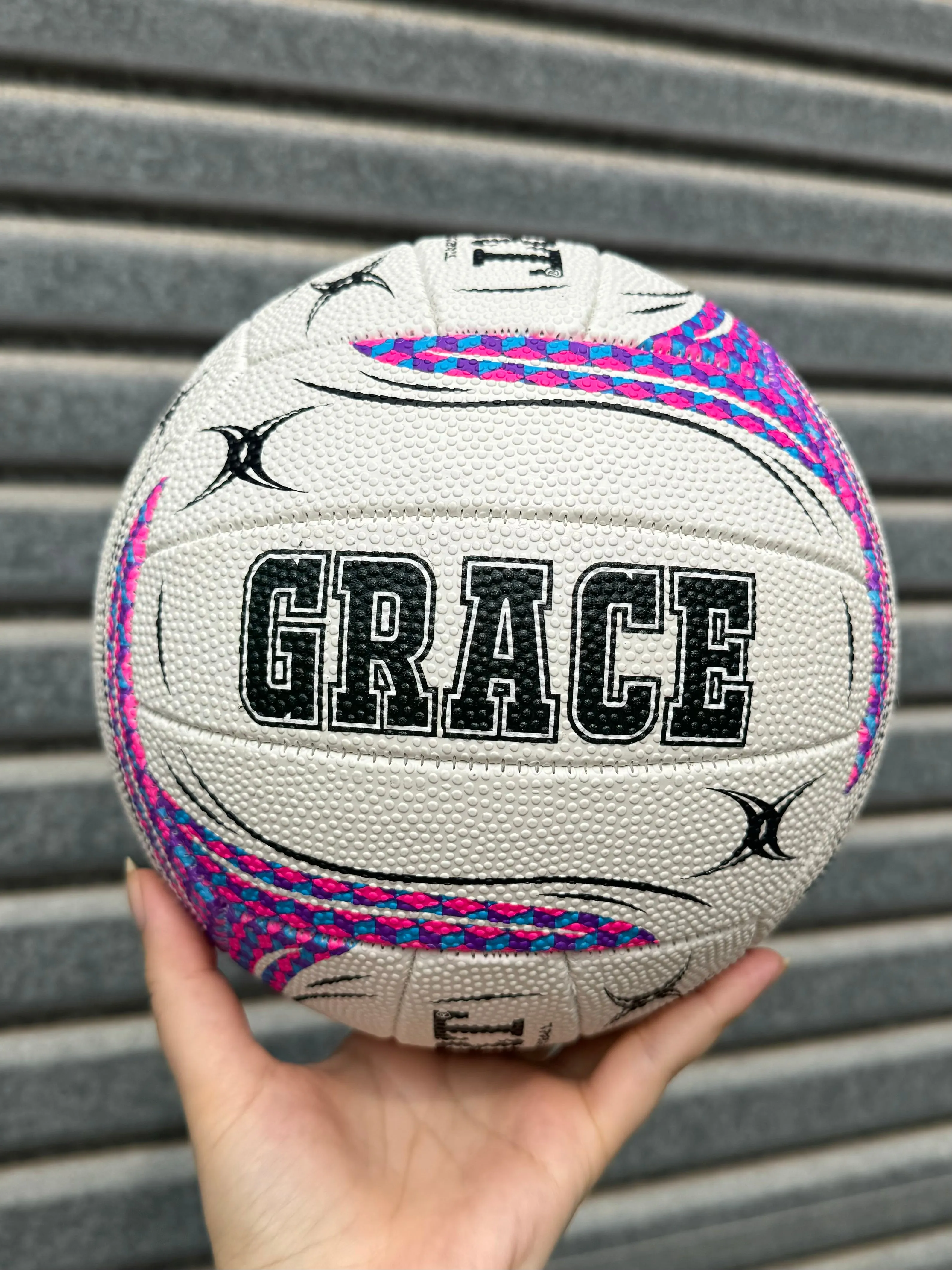 Personalised Gilbert White Spectra Netball (SIZE 4, 5)