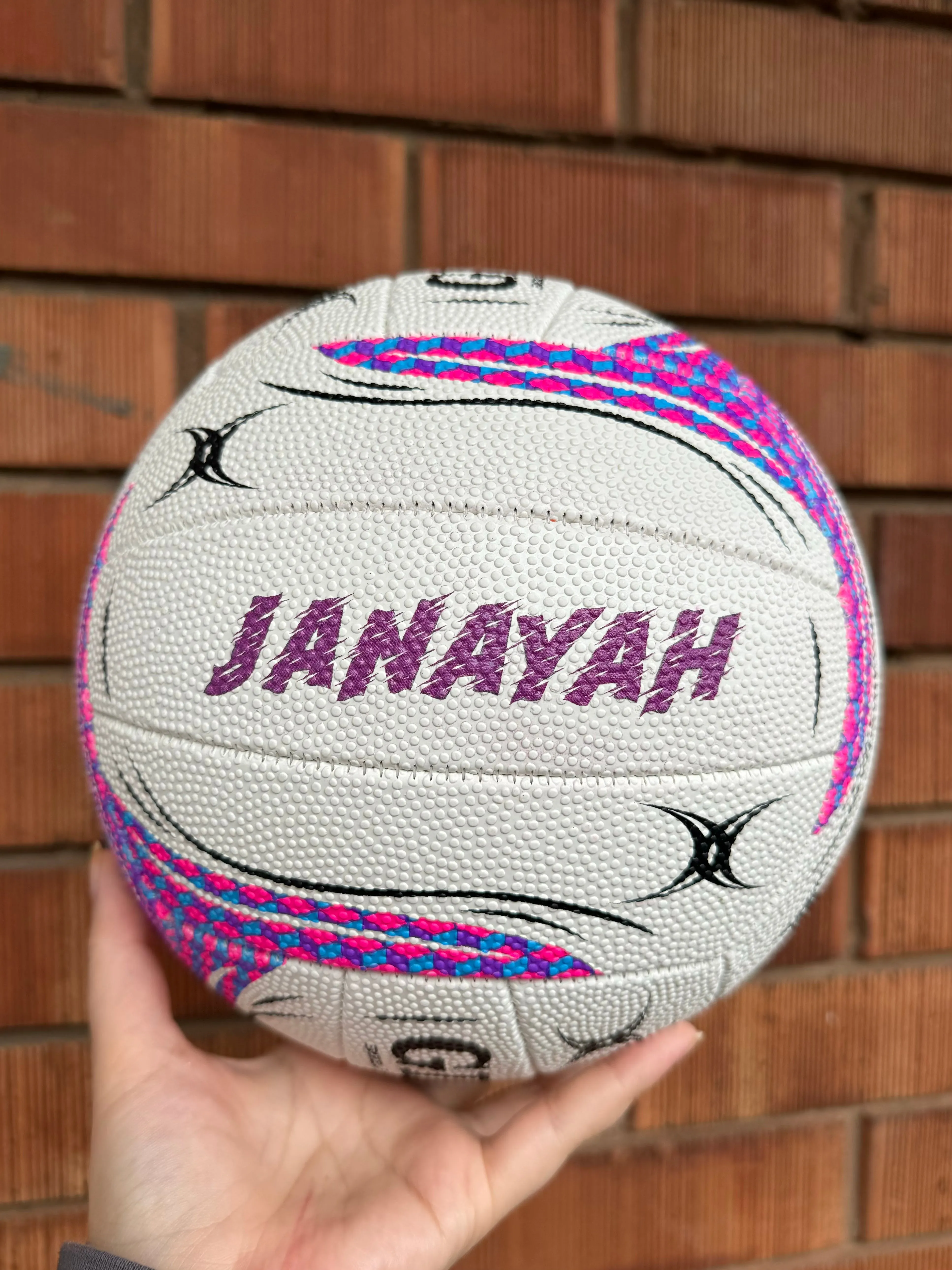 Personalised Gilbert White Spectra Netball (SIZE 4, 5)