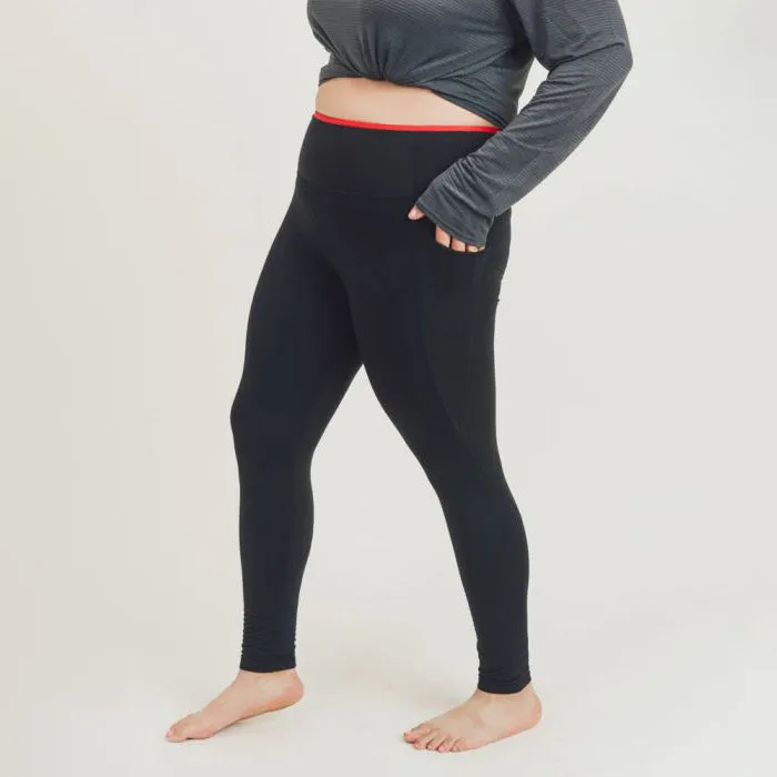 Plus Size French Tip High Performance Side Pocket Leggings