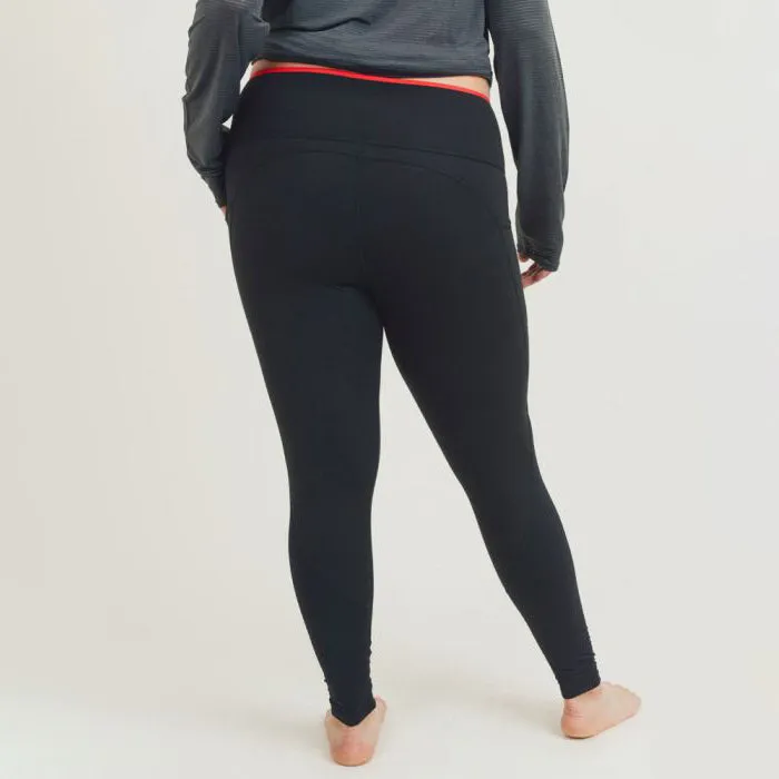 Plus Size French Tip High Performance Side Pocket Leggings